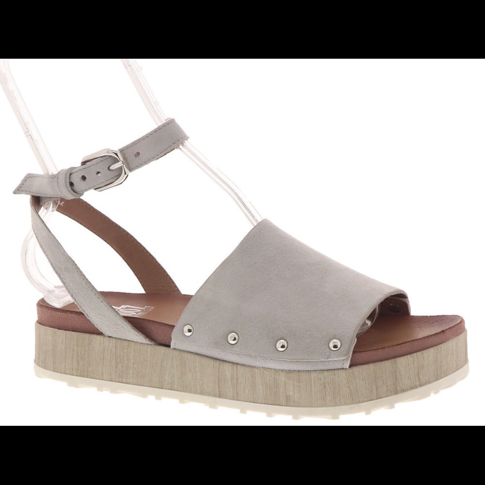 NIB NWT Miz Mooz Stella Khaki SD Leather Sandal sz EU 38 US 7.5-8